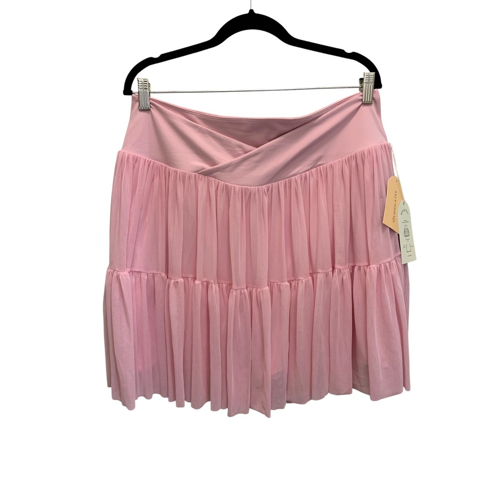Blogilates Mommy & Me Ballerina Skort 3X Light Pink Mesh Tiered Skirt NWT